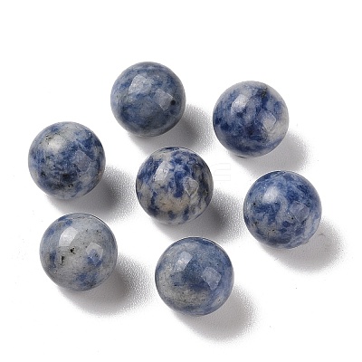 Natural Blue Spot Jasper No Hole Sphere Beads G-K353-04B-14-1