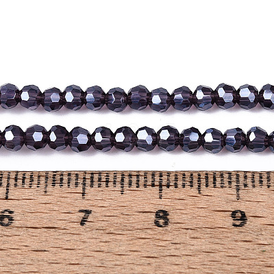Electroplate Transparent Glass Beads Strands EGLA-A035-T3mm-A15-1