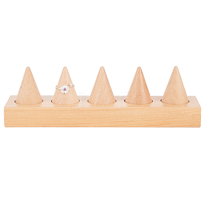 5-Slot Wood Finger Ring Display Stands RDIS-WH0011-08-1