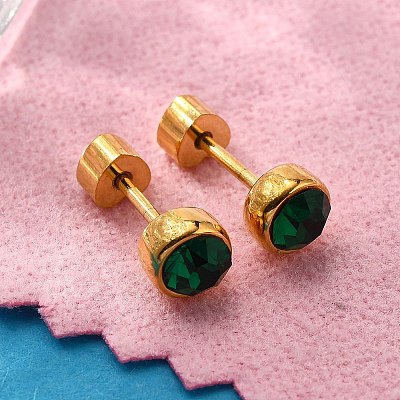 Ion Plating(IP) 304 Stainless Steel Stud Earrings EJEW-A118-14G-01-1