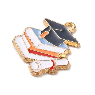 Graduation Season Alloy Enamel Pendants ENAM-R147-08B-G-1