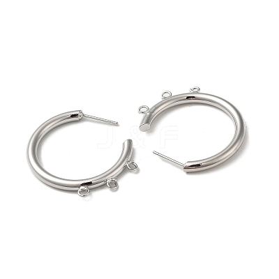 Ring Brass Stud Earring Findings KK-C042-08P-1
