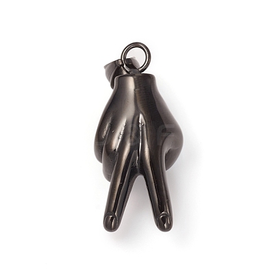304 Stainless Steel Gesture ASL Pendants STAS-I132-05B-1