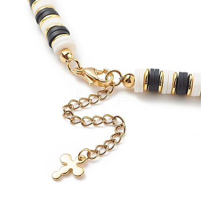 4Pcs 4 Color Lampwork Evil Eye & Polymer Clay Heishi Beaded Necklaces Set NJEW-JN04082-1