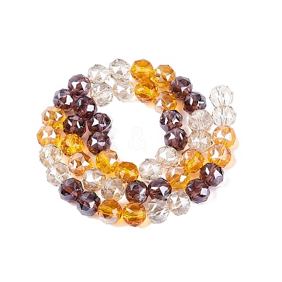 Electroplate Transparent Glass Beads Strands EGLA-Q135-8MM-C09-1