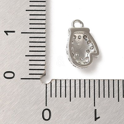 Christmas Theme Brass Micro Pave Cubic Zirconia Charms KK-P278-11P-1