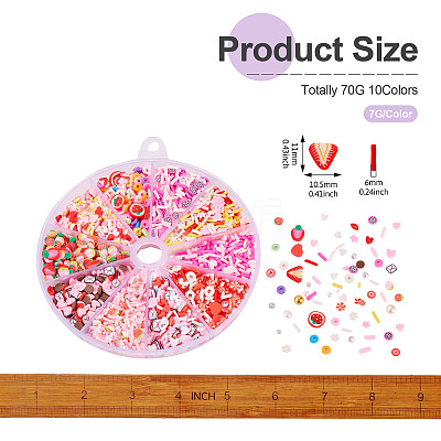 70G 10 Styles Handmade Polymer Clay Sprinkles Mix CLAY-SW0001-03A-1
