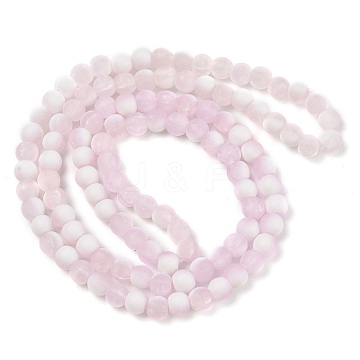 Frosted Crackle Glass Beads Strands GLAA-U001-6mm-M03-1