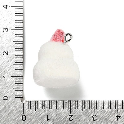 Christmas Flocky Opaque Resin Pendants LS-RESI-C064-01E-1