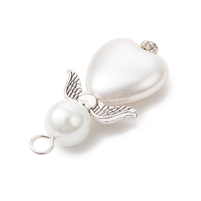 50Pcs ABS Plastic Imitation Pearl & Glass Pearl Pendants PALLOY-JF04039-02-1