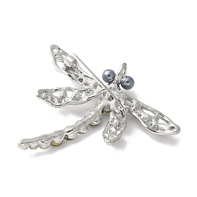 Dragonfly Alloy Rhinestone Brooches for Backpack Clothes JEWB-M067-06P-03-1