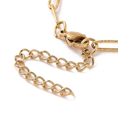 PVD Vacuum Plating 304 Stainless Steel Paperclip Chain Bracelet for Men Women BJEW-E031-10G-1