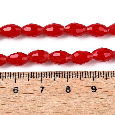 Opaque Solid Color Imitation Jade Glass Beads Strands EGLA-A037-P6x8mm-D05-1