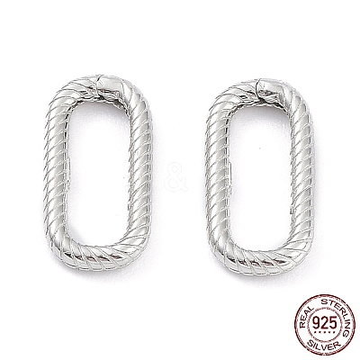 Anti-Tarnish Rhodium Plated 925 Sterling Silver Spring Gate Rings STER-K173-18P-1