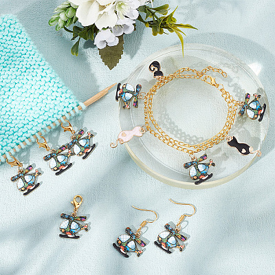 Helicopter Pendant Stitch Markers HJEW-AB00338-1
