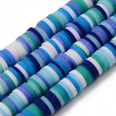 Handmade Polymer Clay Beads Strands CLAY-R089-6mm-102-1