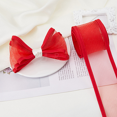 Elastic Polyester Mesh Ribbons OCOR-WH0082-172B-1