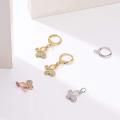 Brass Huggie Hoop Earring Findings KK-NB0002-27-1