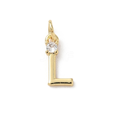 Brass Pave Clear Cubic Zirconia Charms KK-A273-01G-L-1