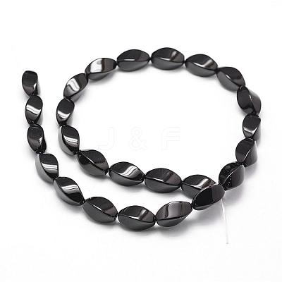 Natural Black Onyx Beads Strands G-P161-07-12x6mm-1