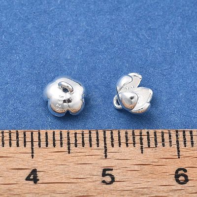 925 Sterling Silver Pave Clear Cubic Zirconia 3D Flower Charms STER-D302-12S-1