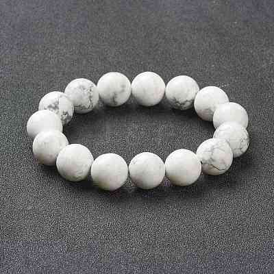 Natural Howlite Beaded Stretch Bracelets BJEW-D446-C-03-1
