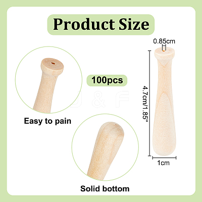 100Pcs Wooden Baseball Bat Ornaments WOOD-PH0003-78-1