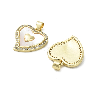Brass Micro Pave Cubic Zirconia Pendants KK-D384-06G-01-1