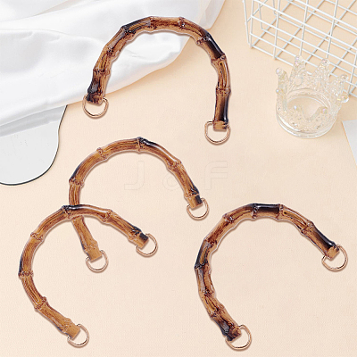 4Pcs 2 Styles Resin Imitation Bamboo Bag Handles DIY-BBC0002-90A-1