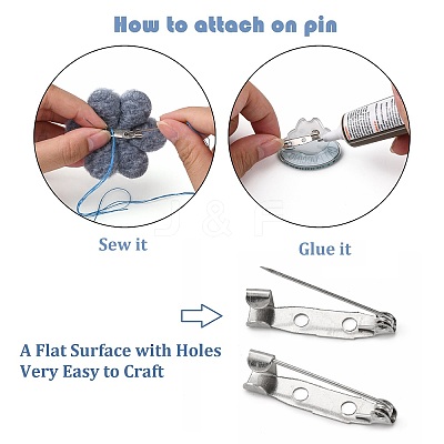 Iron Brooch Findings IFIN-E021Y-M-1