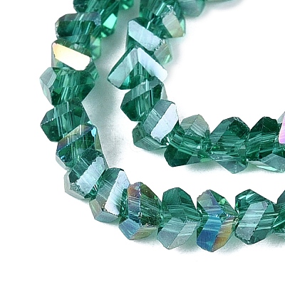 Electroplate Transparent Glass Beads Strands EGLA-Q139-01A-A20-1