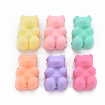 Opaque Spray Painted Acrylic Beads X-MACR-Q244-006-1