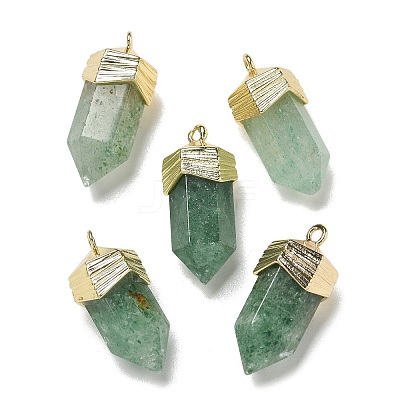 Natural Green Strawberry Quartz Faceted Pendants G-G181-03G-05-1