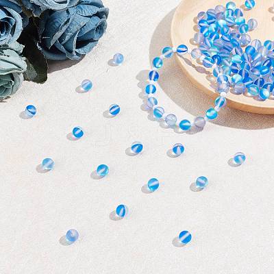 Synthetic Moonstone Beads Strands G-FH0001-14-1