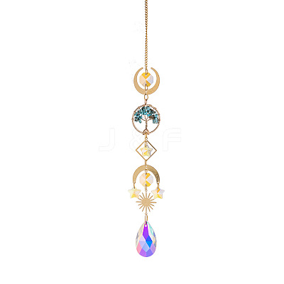 Glass Teardrop Hanging Suncatcher Prism Ornament PW-WG88031-06-1