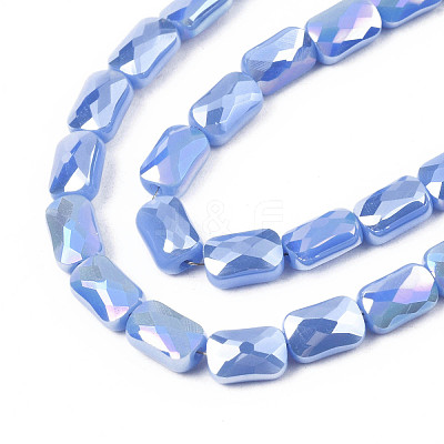 Electroplate Opaque Solid Color Glass Beads Strands EGLA-N002-25-A05-1