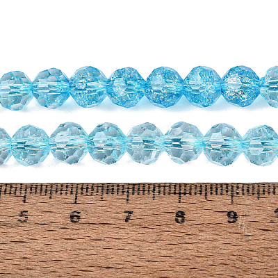 Crackle Transparent Glass Beads Strands GLAA-N068-06A-03-1