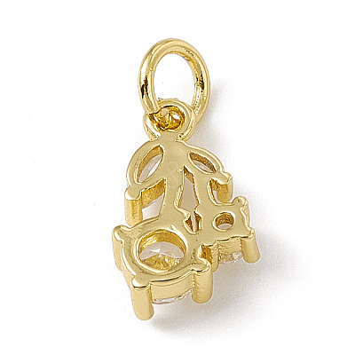Brass Micro Pave Cubic Zirconia Charms ZIRC-F132-05G-1