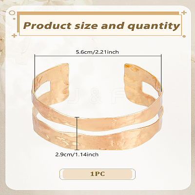 1Pc Galvanized Iron Open Cuff Bangles for Women BJEW-LP0015-22-1