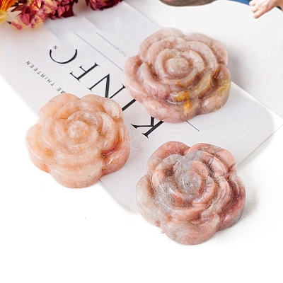 Flower Natural Agate Rose Figurines PW-WG46173-02-1