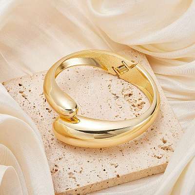 Brass Teardrop Open Cuff Rings & Open Cuff Bangles Jewelry Sets for Women SJEW-SZ0001-016G-1