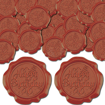 100Pcs Happy Birthday Adhesive Wax Seal Stickers DIY-CP0010-54A-1