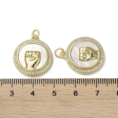 Gesture Theme Brass Micro Pave Cubic Zirconia Pendants KK-G485-18E-G-1