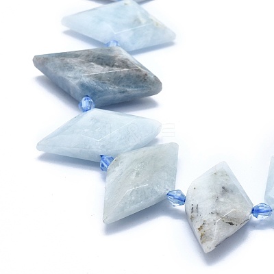 Natural Aquamarine Bead Strands G-O179-H26-1