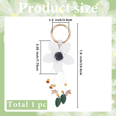 Leather and Alloy Keychain HJEW-WH20022-04A-01-1