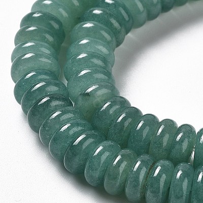 Flat Round/Disc Natural Green Aventurine Bead Strands G-L405-07-8mm-1