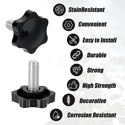 PP Plastic & Brass Plum Blossom Handle Nut DIY-SP0007-11A-1