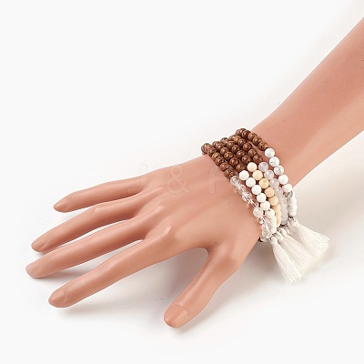 Natural Mixed Stone Beads Bracelets BJEW-JB03963-1