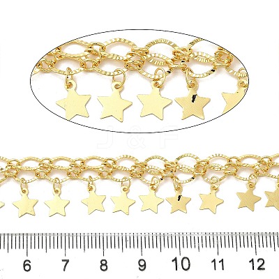 2-Row Brass Textured Oval Link Chains CHC-L053-01G-01-1