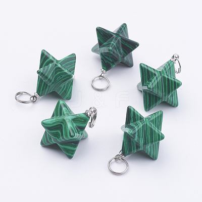Synthetic Malachite Pendants G-E398-02F-1